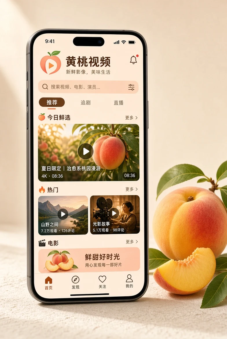 黄桃视频APP界面